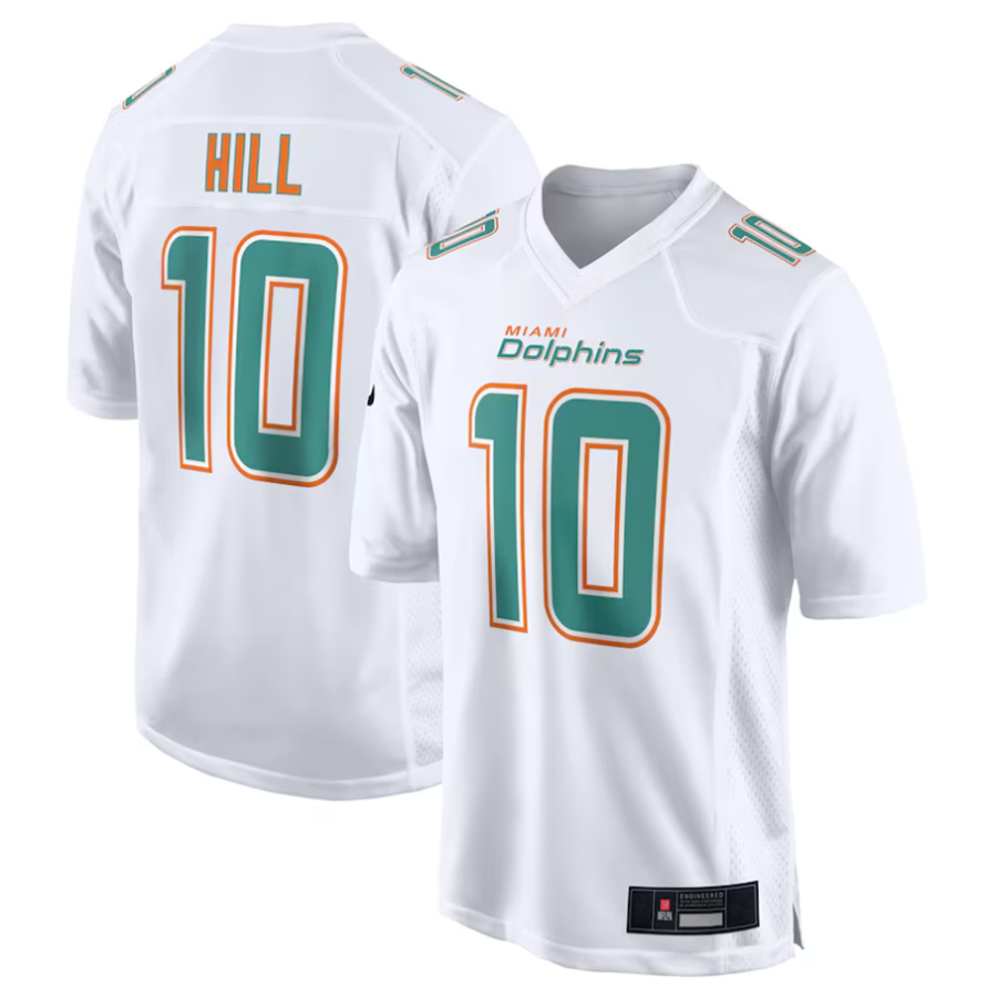 Trusc #10 Tyreek Hill Player M.Dolphins White Fashion Game Stitched Jerseys