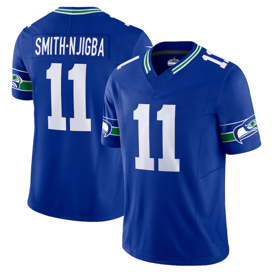 Trusc #11 Jaxon Smith-Njigba Player S.Seahawks Royal Alternate Vapor F.U.S.E. Limited Stitched Jerseys