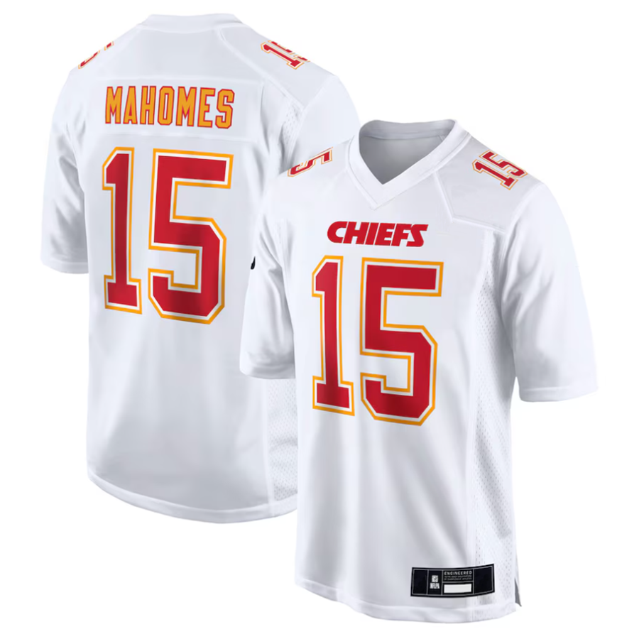 Trusc #15 Patrick Mahomes Player KC.Chiefs Carbon White Fashion Game Stitched Jerseys