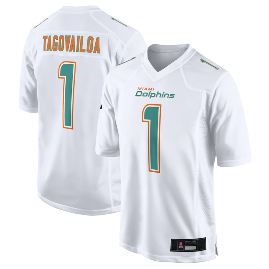 Trusc #1 Tua Tagovailoa Player M.Dolphins White Fashion Game Stitched Jerseys