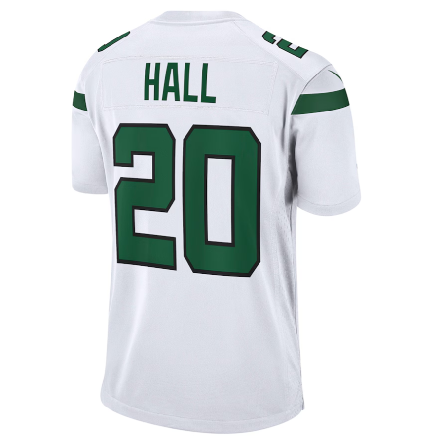 Trusc #20 Breece Hall Player NY.Jets White Away Game Stitched Jersey