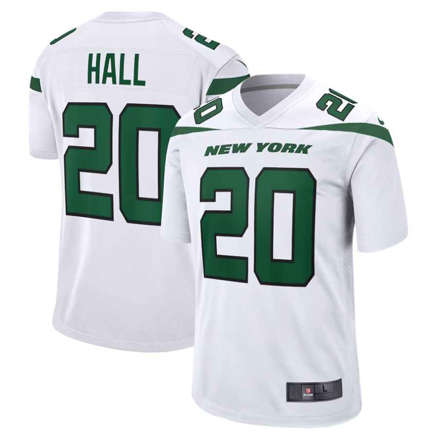 Trusc #20 Breece Hall Player NY.Jets White Away Game Stitched Jerseys