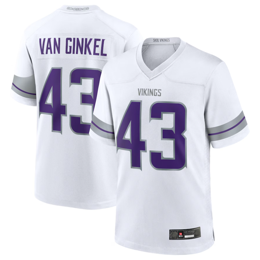 Trusc #43 Andrew Van Ginkel Player MN.Vikings White Alternate Game Stitched Jerseys