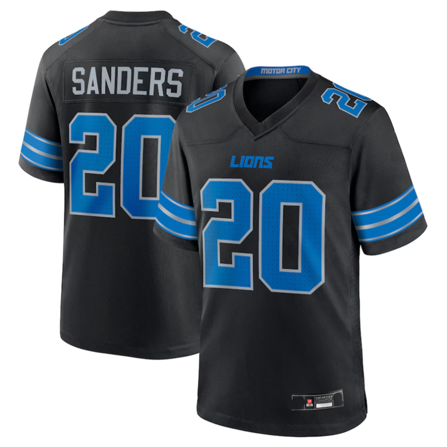 Trusc D.Lions #20 Barry Sanders Player Black Game Stitched Jerseys