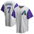 Trusc A.Diamondbacks #7 Corbin Carroll Player Cream Throwback Cooperstown Limited Personalized Stitched Jerseys