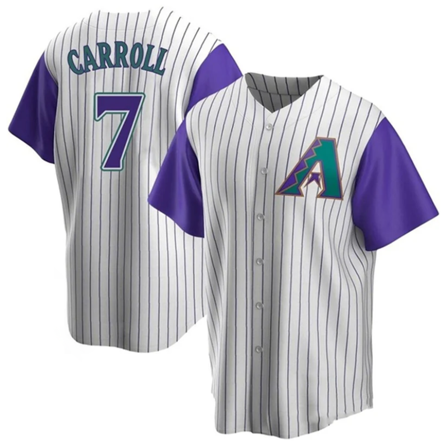 Trusc A.Diamondbacks #7 Corbin Carroll Player Cream Throwback Cooperstown Limited Personalized Stitched Jerseys