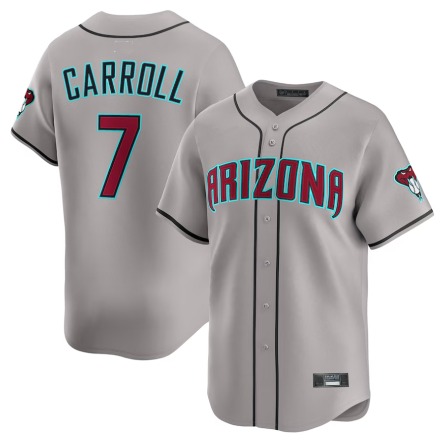 Trusc A.Diamondbacks #7 Corbin Carroll Player Gray Limited American Personalized Stitched Jerseys