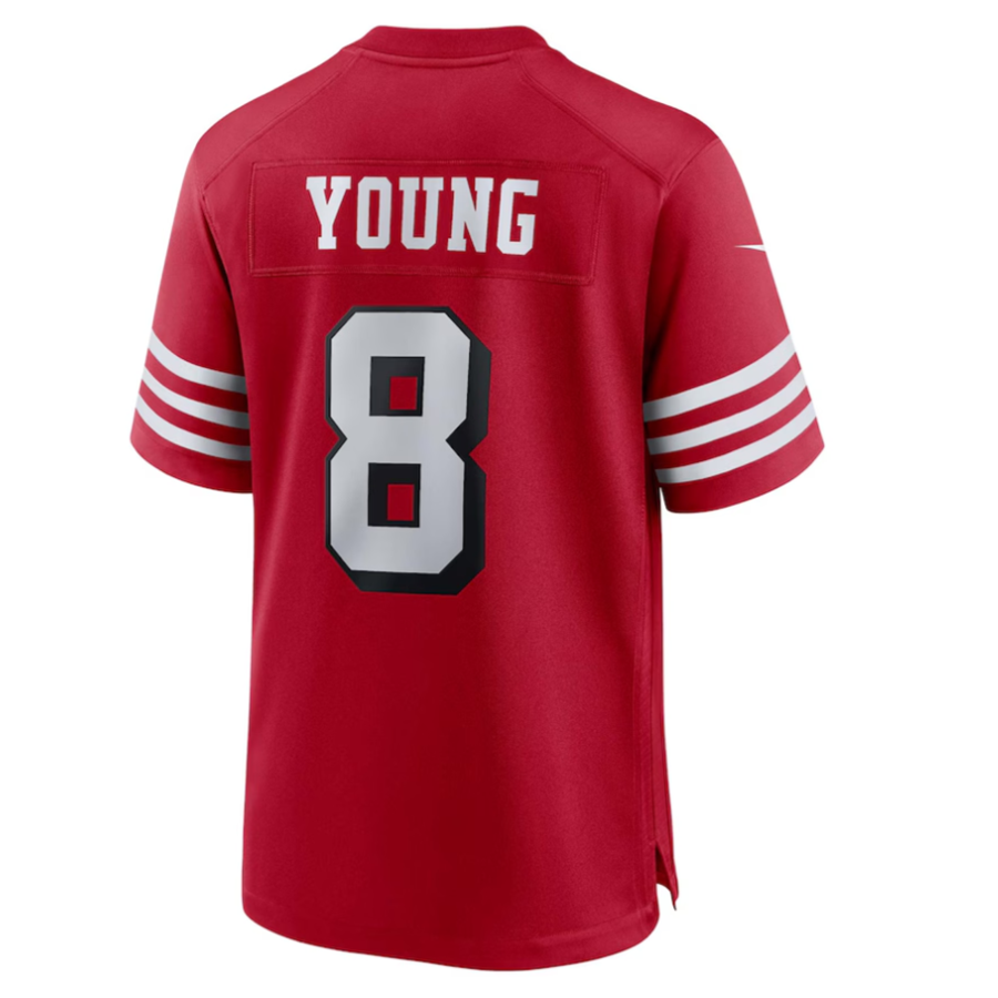 Trusc #8 Steve Young Player SF.49ers Scarlet Alternate Game Stitched Jersey
