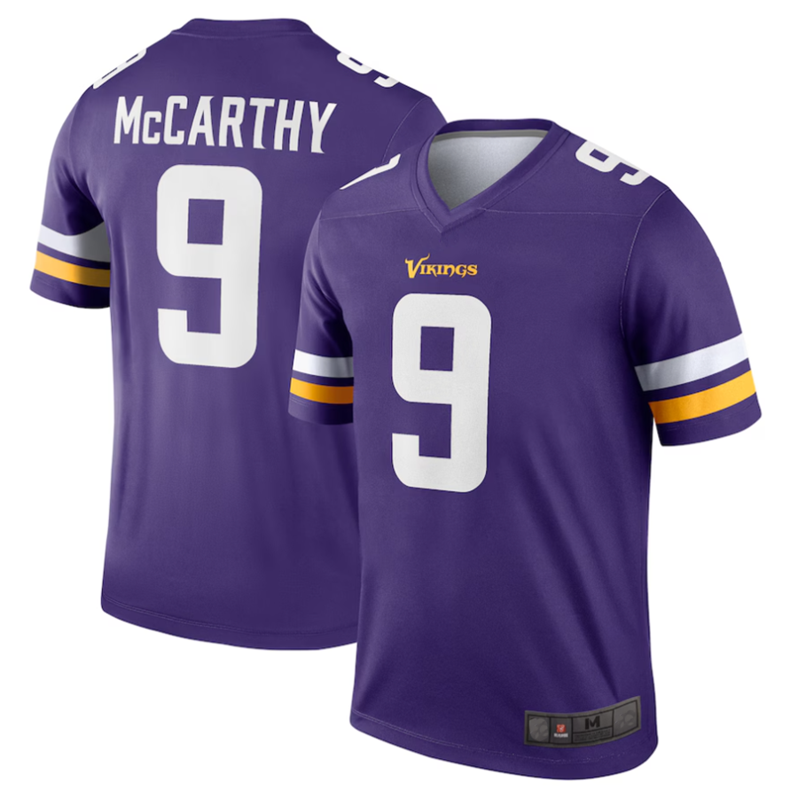 Trusc #9 J.J. McCarthy Player MN.Vikings Purple Alternate Legend Stitched Jerseys