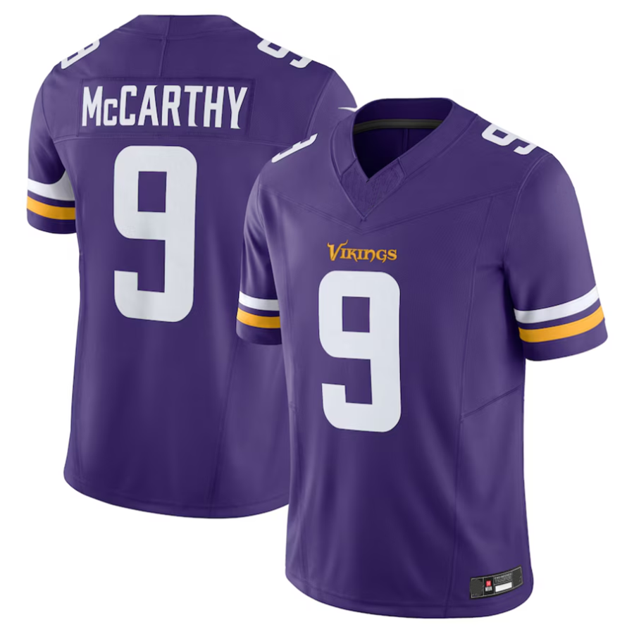 Trusc #9 J.J. McCarthy Player MN.Vikings Purple Vapor F.U.S.E. Limited Stitched Jerseys