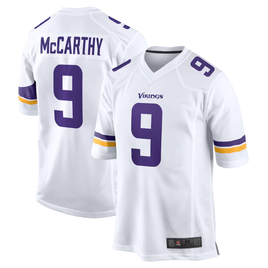 Trusc #9 J.J. McCarthy Player MN.Vikings White Game Stitched Jerseys