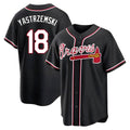 Trusc A.Braves #18 Mike Yastrzemski player Black Replica Fashion Out Stitched Jerseys