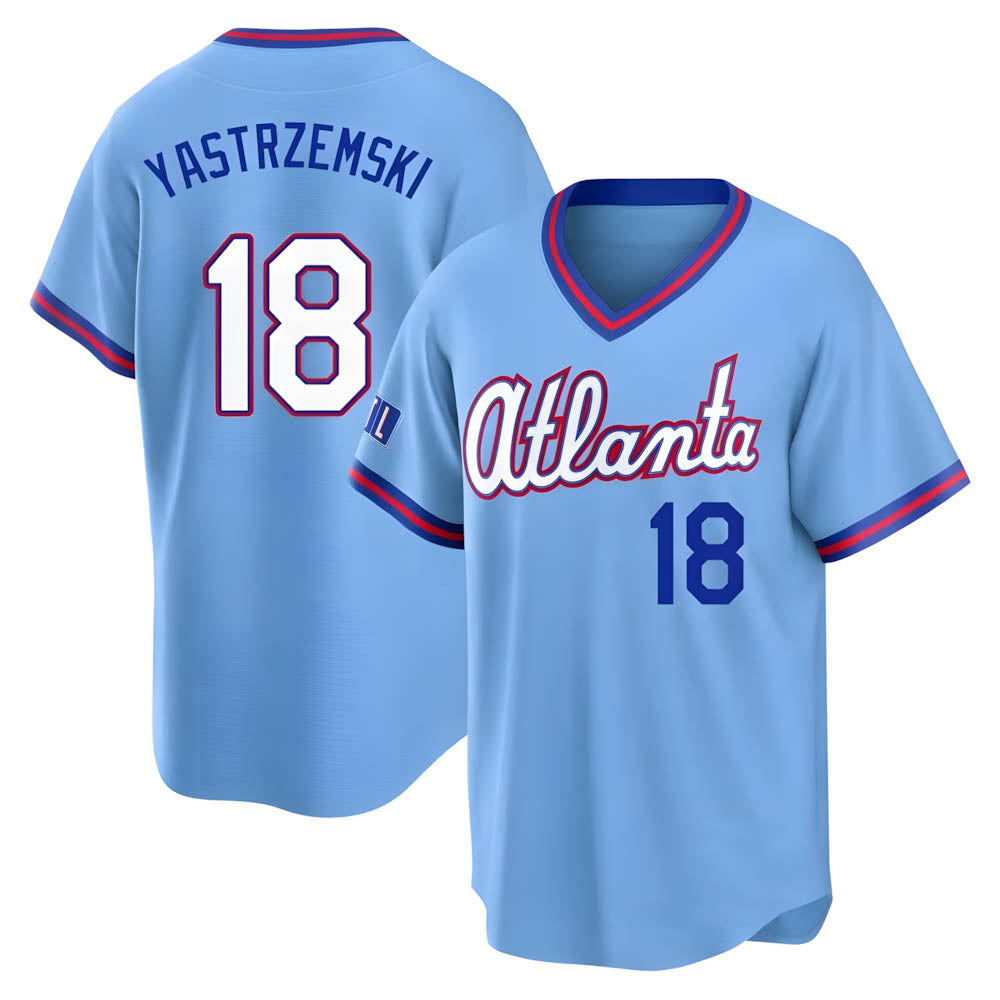Trusc A.Braves #18 Mike Yastrzemski player Blue Limited Powder 2026 City Connect Stadium Stitched Jerseys