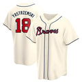 Trusc A.Braves #18 Mike Yastrzemski player Cream Replica Alternate Stitched Jerseys