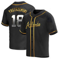 Trusc A.Braves #18 Mike Yastrzemski player Gold Replica Black en Alternate Stitched Jerseys