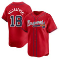 Trusc A.Braves #18 Mike Yastrzemski player Red Limited Alternate Stitched Jerseys