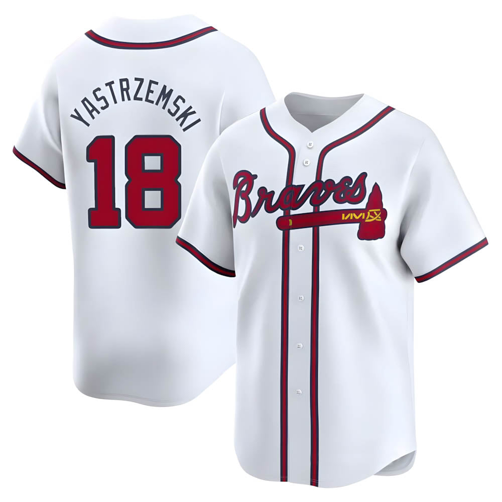 Trusc A.Braves #18 Mike Yastrzemski player White Limited Home Stitched Jerseys