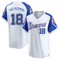 Trusc A.Braves #18 Mike Yastrzemski player White Limited Throwback Cooperstown Collection Stitched Jerseys