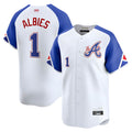 Trusc A.Braves #1 Ozzie Albies Player Blue City Connect Stitched Jerseys