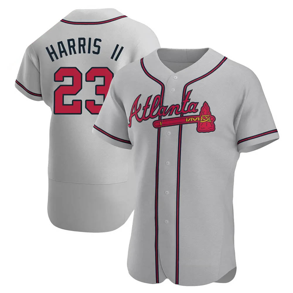 Trusc A.Braves #23 Michael Harris II player Gray Authentic Road Stitched Jerseys