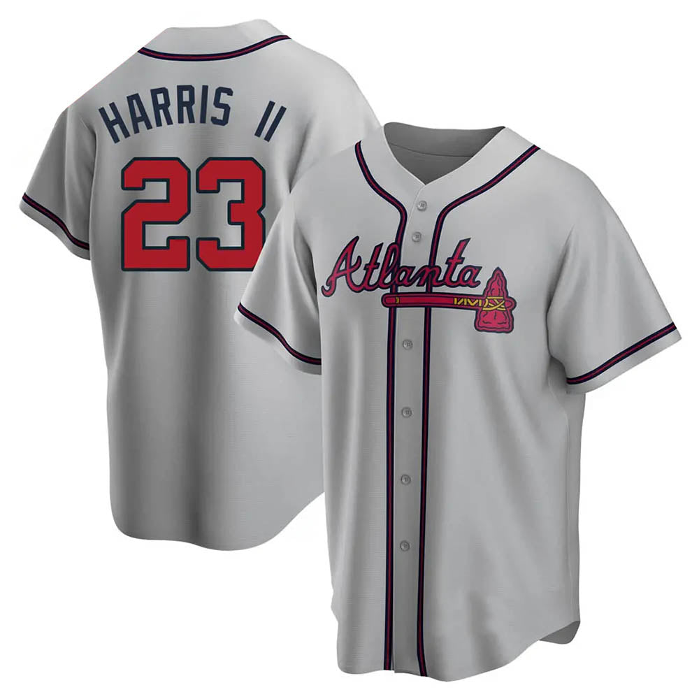 Trusc A.Braves #23 Michael Harris II player Gray Replica Road Stitched Jerseys