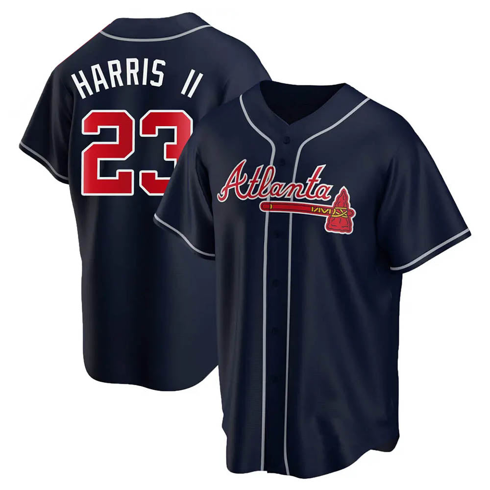Trusc A.Braves #23 Michael Harris II player Navy Replica Alternate Stitched Jerseys