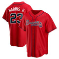 Trusc A.Braves #23 Michael Harris II player Red Replica Alternate Stitched Jerseys