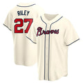 Trusc A.Braves #27 Austin Riley Player Cream Replica Alternate Stitched Jerseys