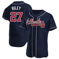 Trusc A.Braves #27 Austin Riley Player Navy Authentic Alternate Stitched Jerseys