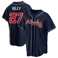 Trusc A.Braves #27 Austin Riley Player Navy Replica Alternate Stitched Jerseys