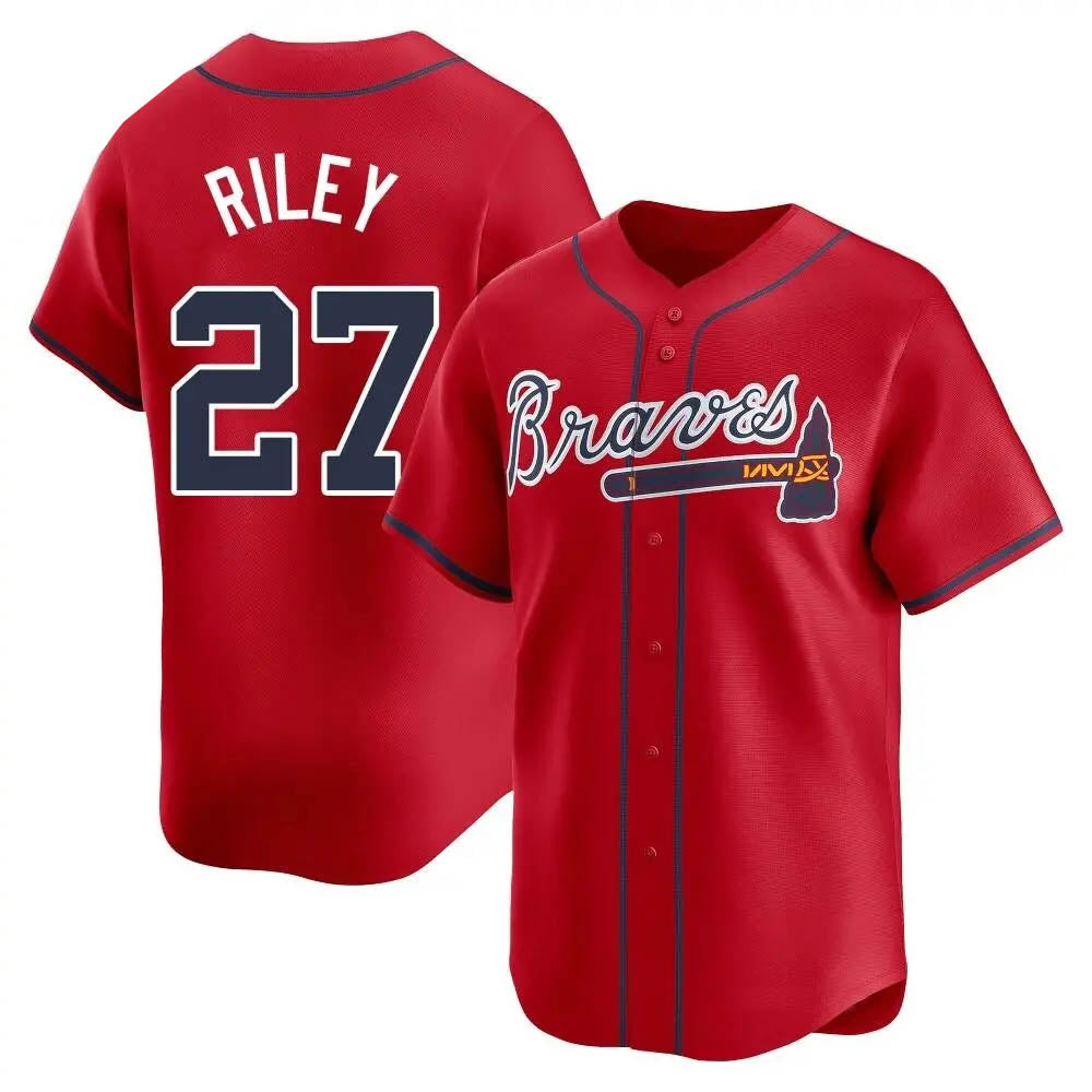 Trusc A.Braves #27 Austin Riley Player Red Limited Alternate Stitched Jerseys