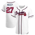 Trusc A.Braves #27 Austin Riley Player White Authentic Home Stitched Jerseys
