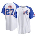 Trusc A.Braves #27 Austin Riley Player White Replica City Connect Stitched Jerseys