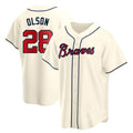 Trusc A.Braves #28 Matt Olson Player Cream Replica Alternate Stitched Jerseys