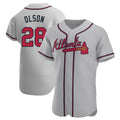 Trusc A.Braves #28 Matt Olson Player Gray Authentic Road Stitched Jerseys
