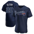 Trusc A.Braves #28 Matt Olson Player Navy Authentic Alternate Team Stitched Jerseys
