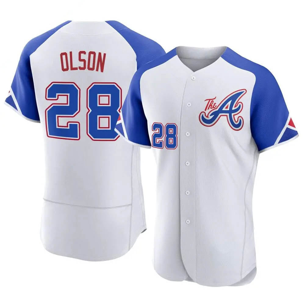 Trusc A.Braves #28 Matt Olson Player White Authentic City Connect Stitched Jerseys