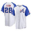 Trusc A.Braves #28 Matt Olson Player White Replica City Connect Stitched Jerseys