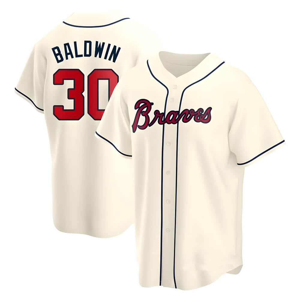 Trusc A.Braves #30 Drake Baldwin player Cream Replica Alternate Stitched Jerseys