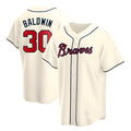 Trusc A.Braves #30 Drake Baldwin player Cream Replica Alternate Stitched Jerseys