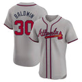 Trusc A.Braves #30 Drake Baldwin player Gray Elite Road Stitched Jerseys