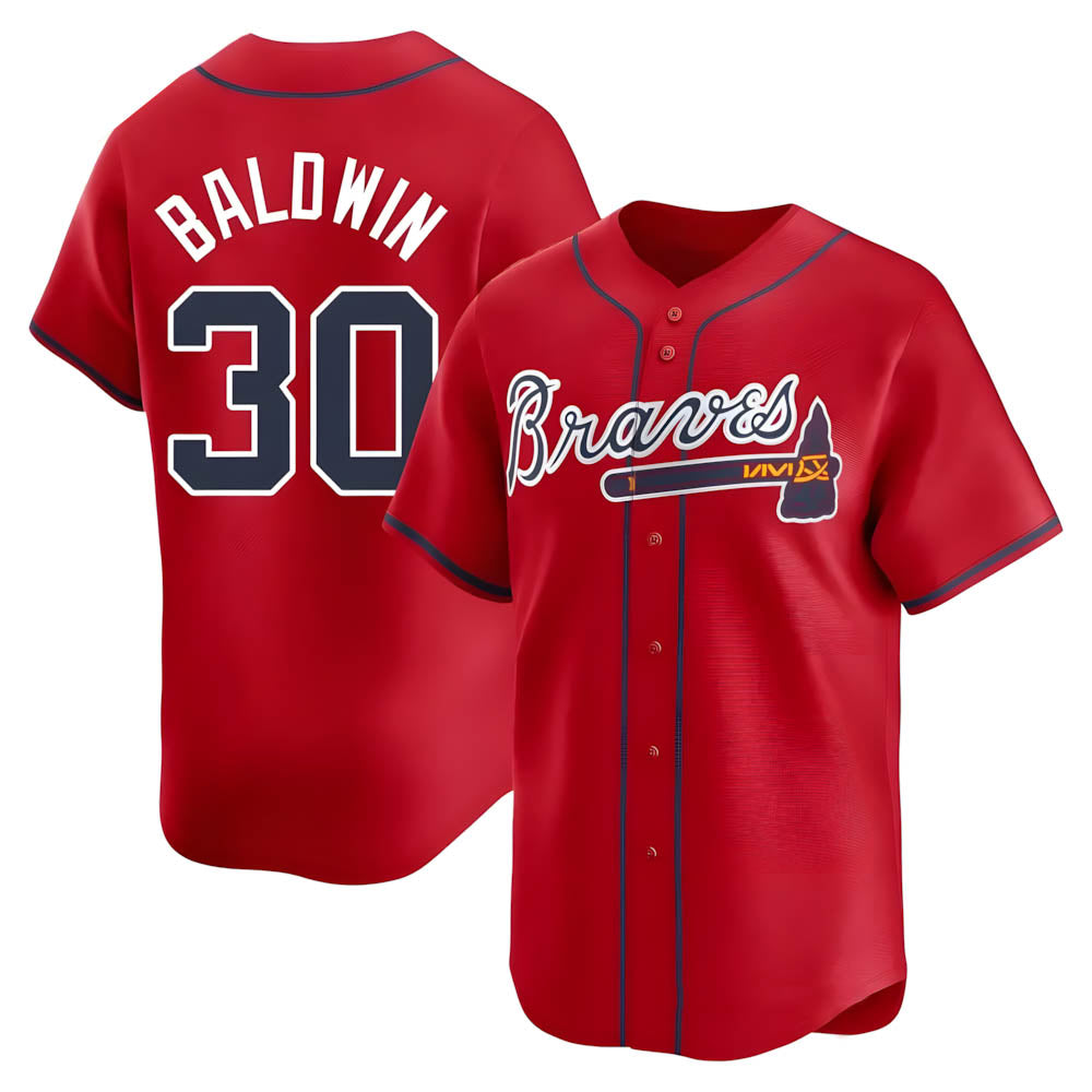 Trusc A.Braves #30 Drake Baldwin player Red Limited Alternate Stitched Jerseys