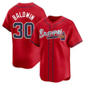 Trusc A.Braves #30 Drake Baldwin player Red Limited Alternate Stitched Jerseys