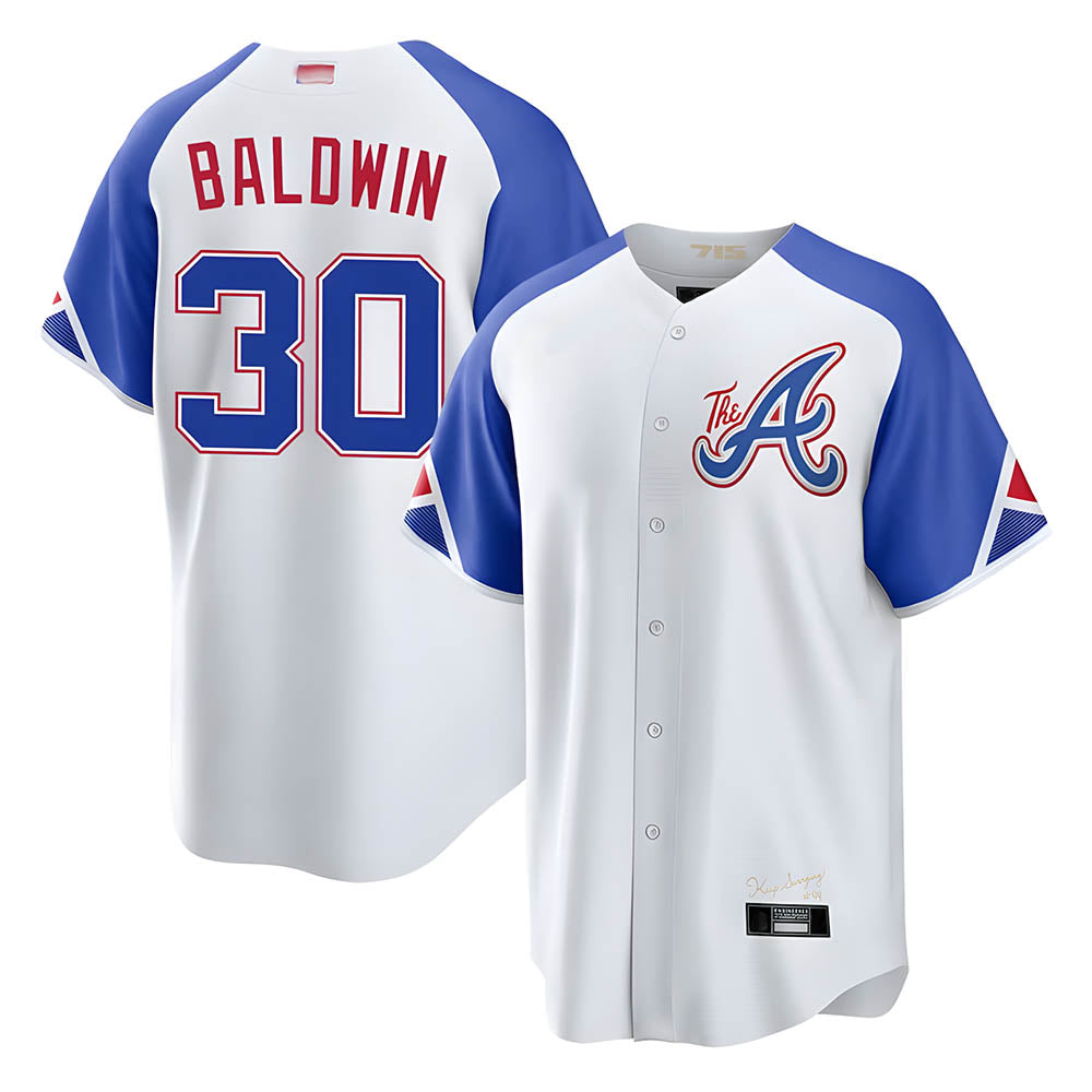 Trusc A.Braves #30 Drake Baldwin player White City Connect Stitched Jerseys