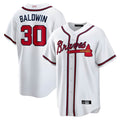 Trusc A.Braves #30 Drake Baldwin player White Home Replica Stitched Jerseys