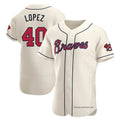Trusc A.Braves #40 Reynaldo Lopez player Cream Authentic Alternate Stitched Jerseys