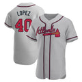 Trusc A.Braves #40 Reynaldo Lopez player Gray Authentic Road Stitched Jerseys
