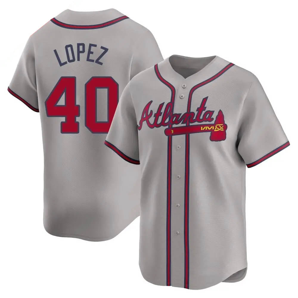 Trusc A.Braves #40 Reynaldo Lopez player Gray Limited Away Stitched Jerseys