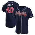 Trusc A.Braves #40 Reynaldo Lopez player Navy Authentic Alternate Stitched Jerseys