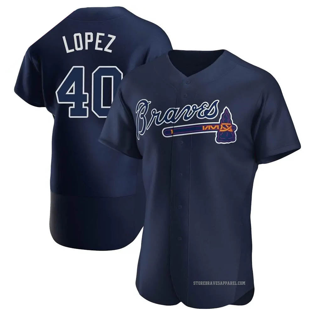 Trusc A.Braves #40 Reynaldo Lopez player Navy Authentic Alternate Team Stitched Jerseys